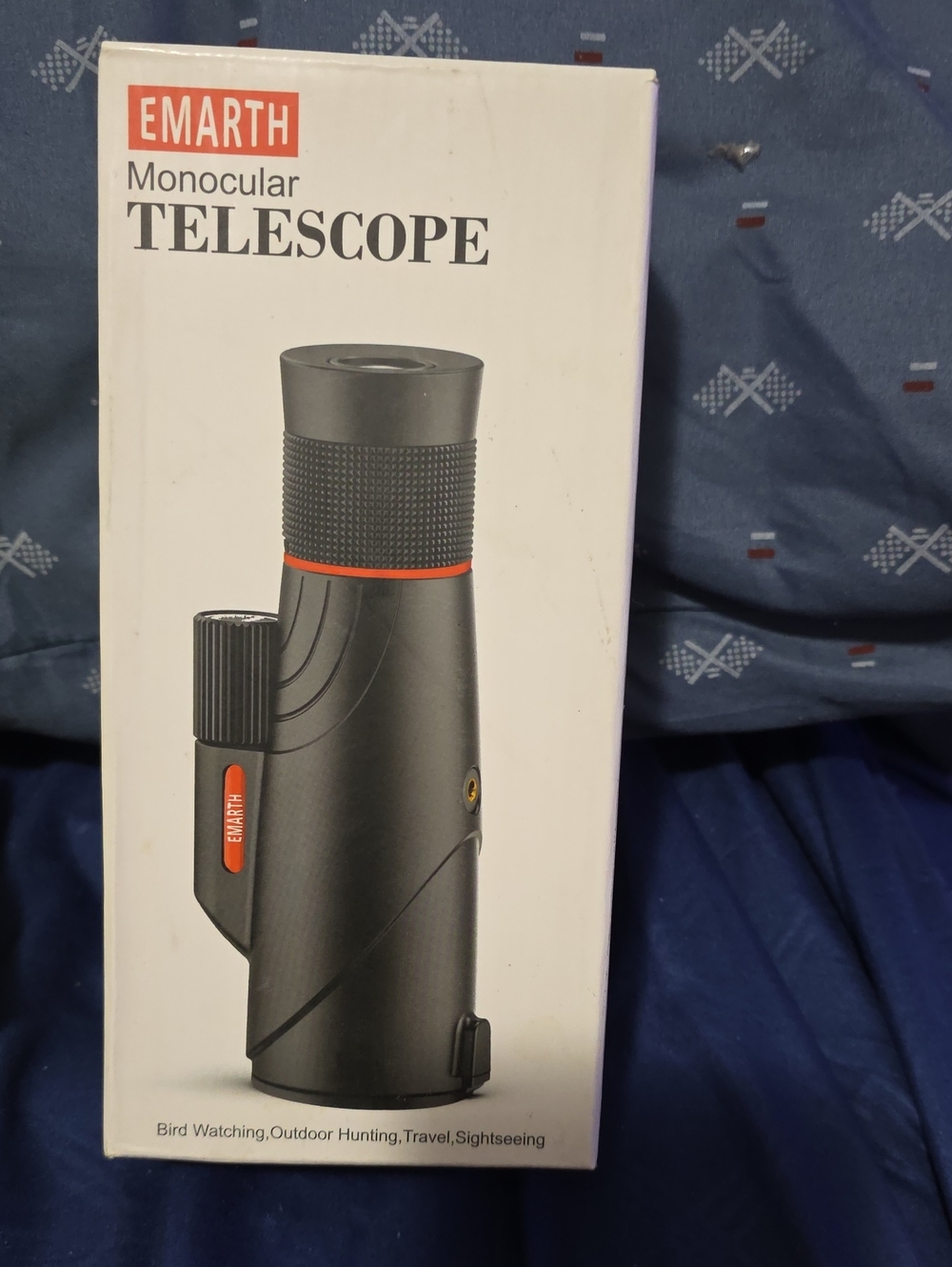 Earth Black Monocular Telescope with Orange Accent